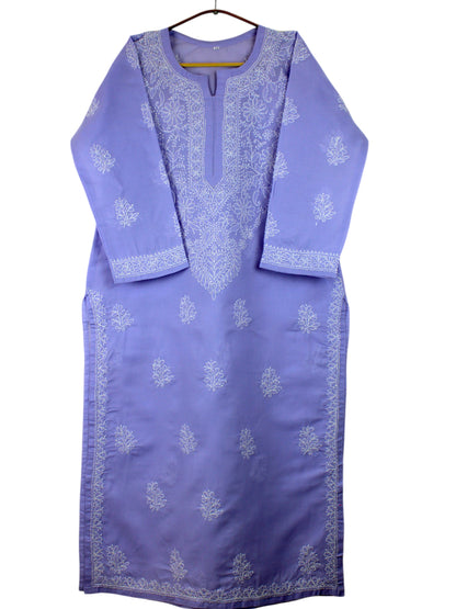 IRA LAVENDER VOILE COTTON LONG KURTA