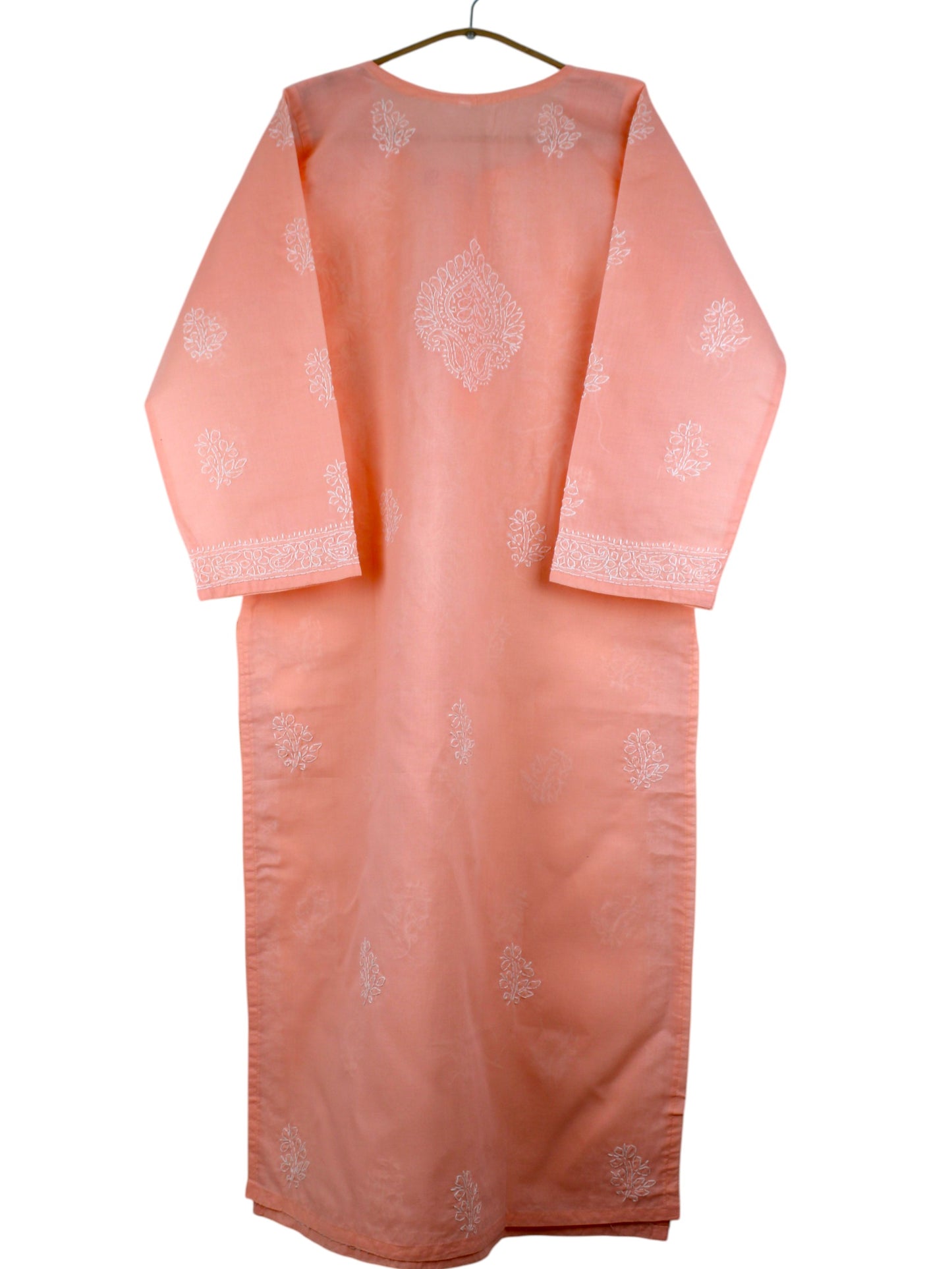 IRA PEACH VOILE COTTON LONG KURTA