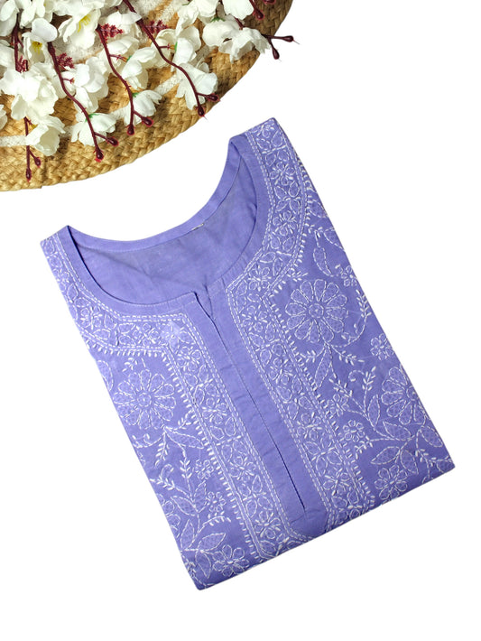 IRA LAVENDER VOILE COTTON LONG KURTA