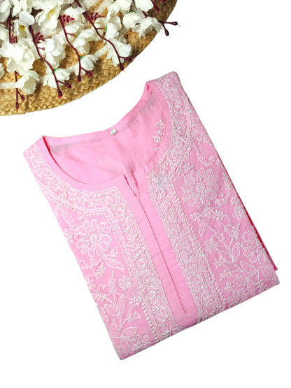 IRA PINK VOILE COTTON LONG KURTA