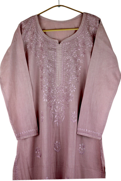 KIRAN MAUVE COTTON LONG KURTA
