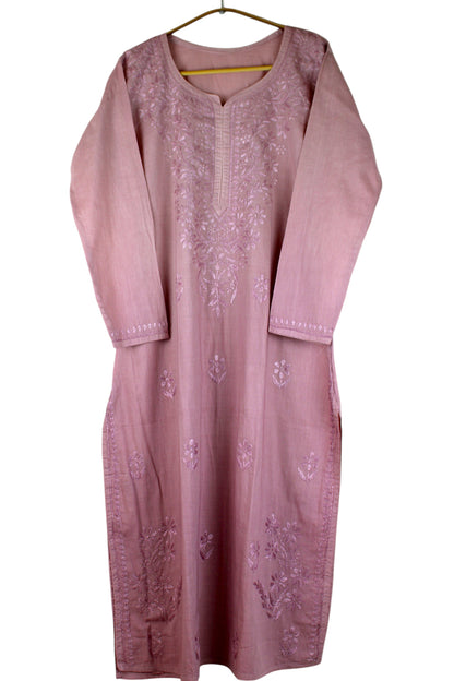 KIRAN MAUVE COTTON LONG KURTA