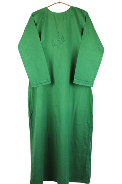 KIRAN EMERALD GREEN COTTON LONG KURTA