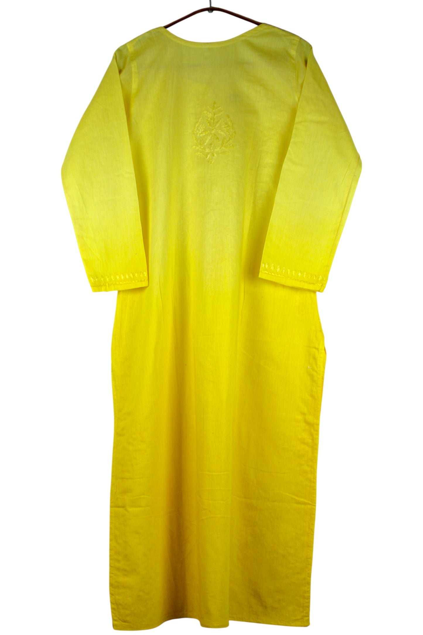 KIRAN YELLOW COTTON LONG KURTA