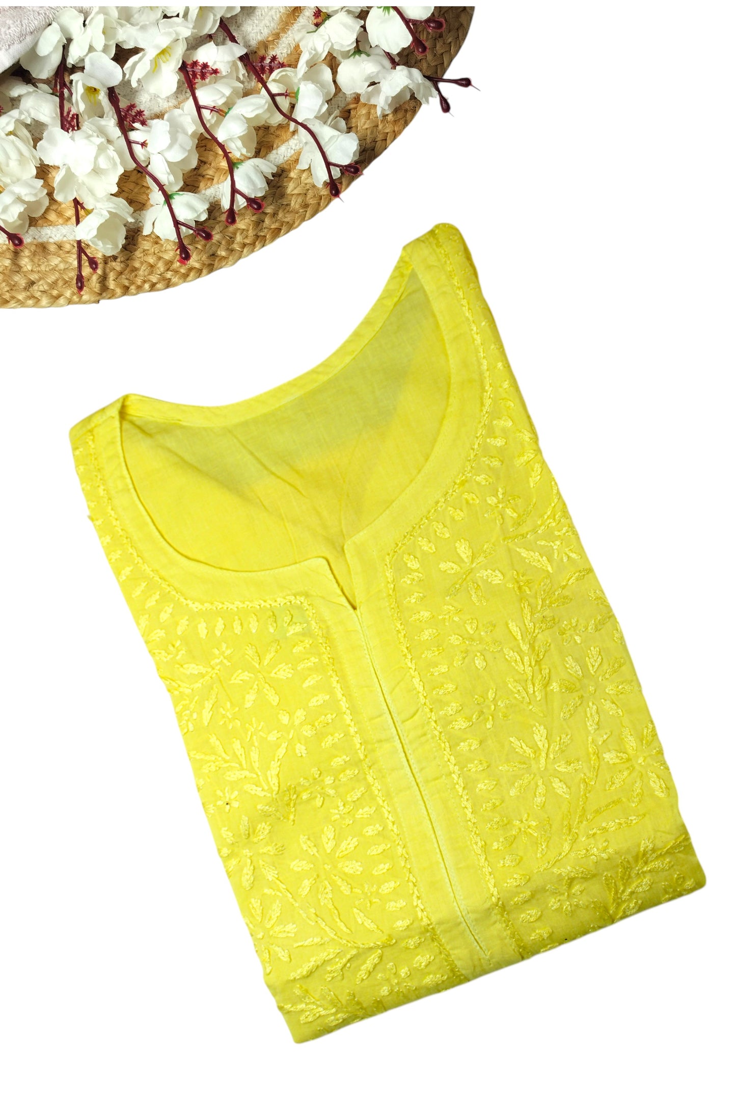KIRAN YELLOW COTTON LONG KURTA
