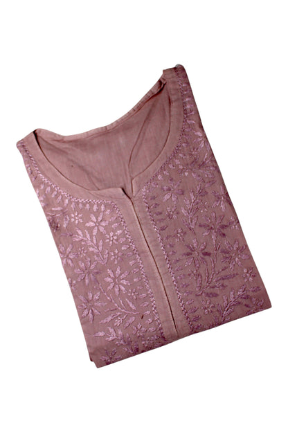 KIRAN MAUVE COTTON LONG KURTA