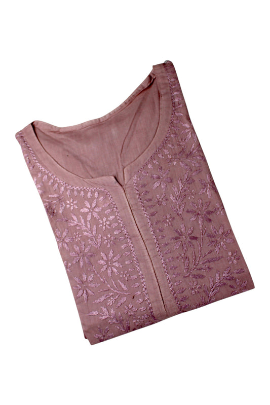 KIRAN MAUVE COTTON LONG KURTA