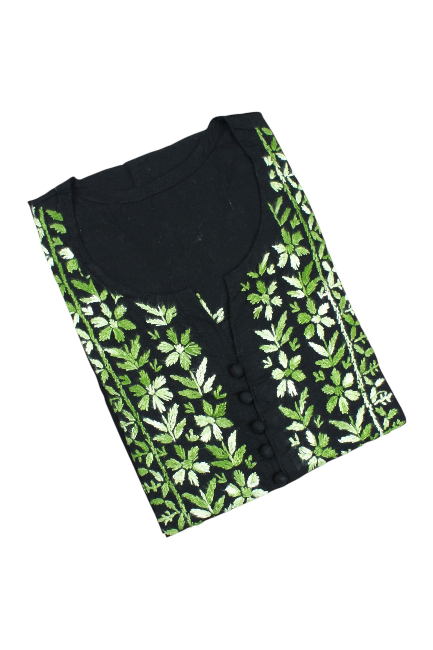 MIRA COTTON LONG KURTA - BLACK & GREEN