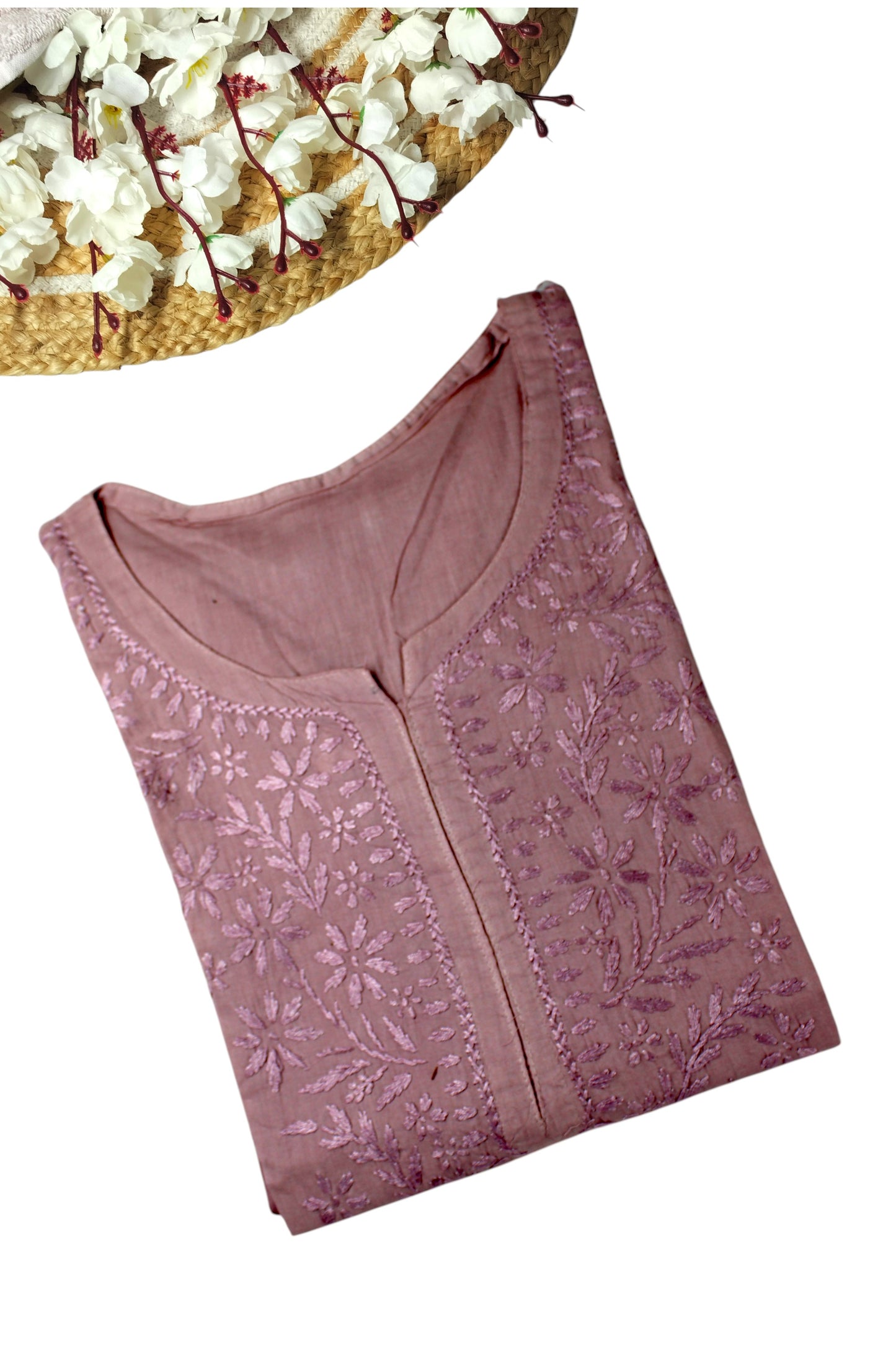 KIRAN MAUVE COTTON LONG KURTA