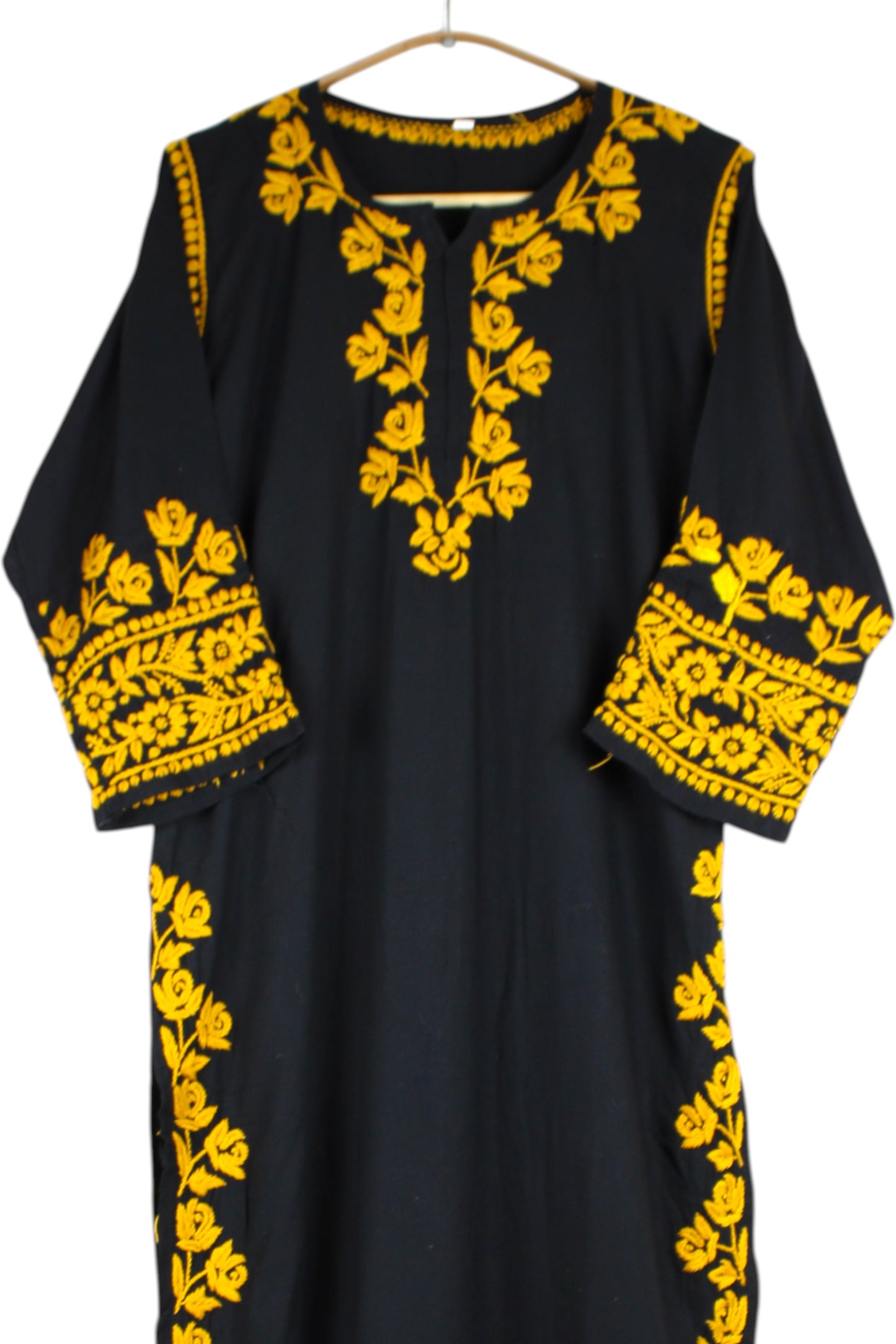 HERA BLACK & MUSTARD YELLOW RAYON PREMIUM KURTA SET