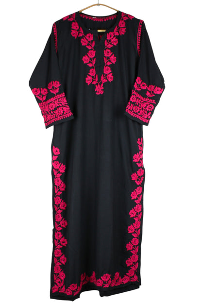 HERA BLACK & RASPBERRY PINK RAYON PREMIUM KURTA SET