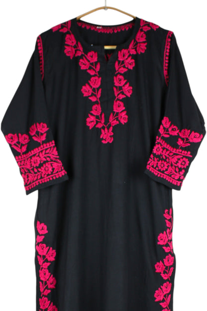 HERA BLACK & RASPBERRY PINK RAYON PREMIUM KURTA SET
