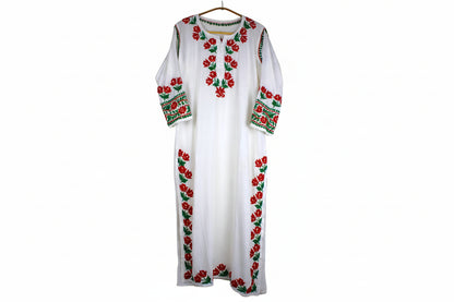 HERA WHITE & RED RAYON PREMIUM KURTA SET