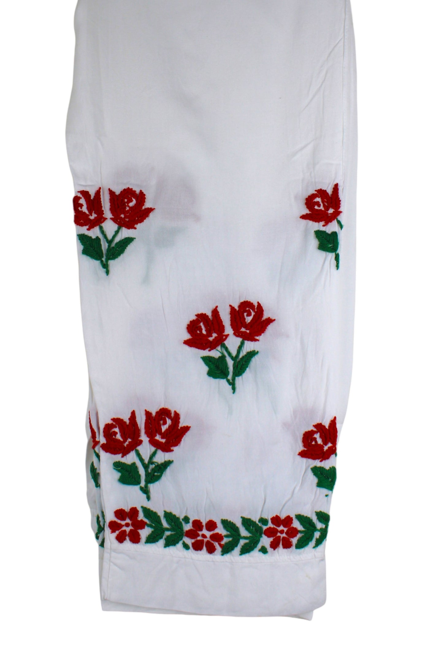 HERA WHITE & RED RAYON PREMIUM KURTA SET