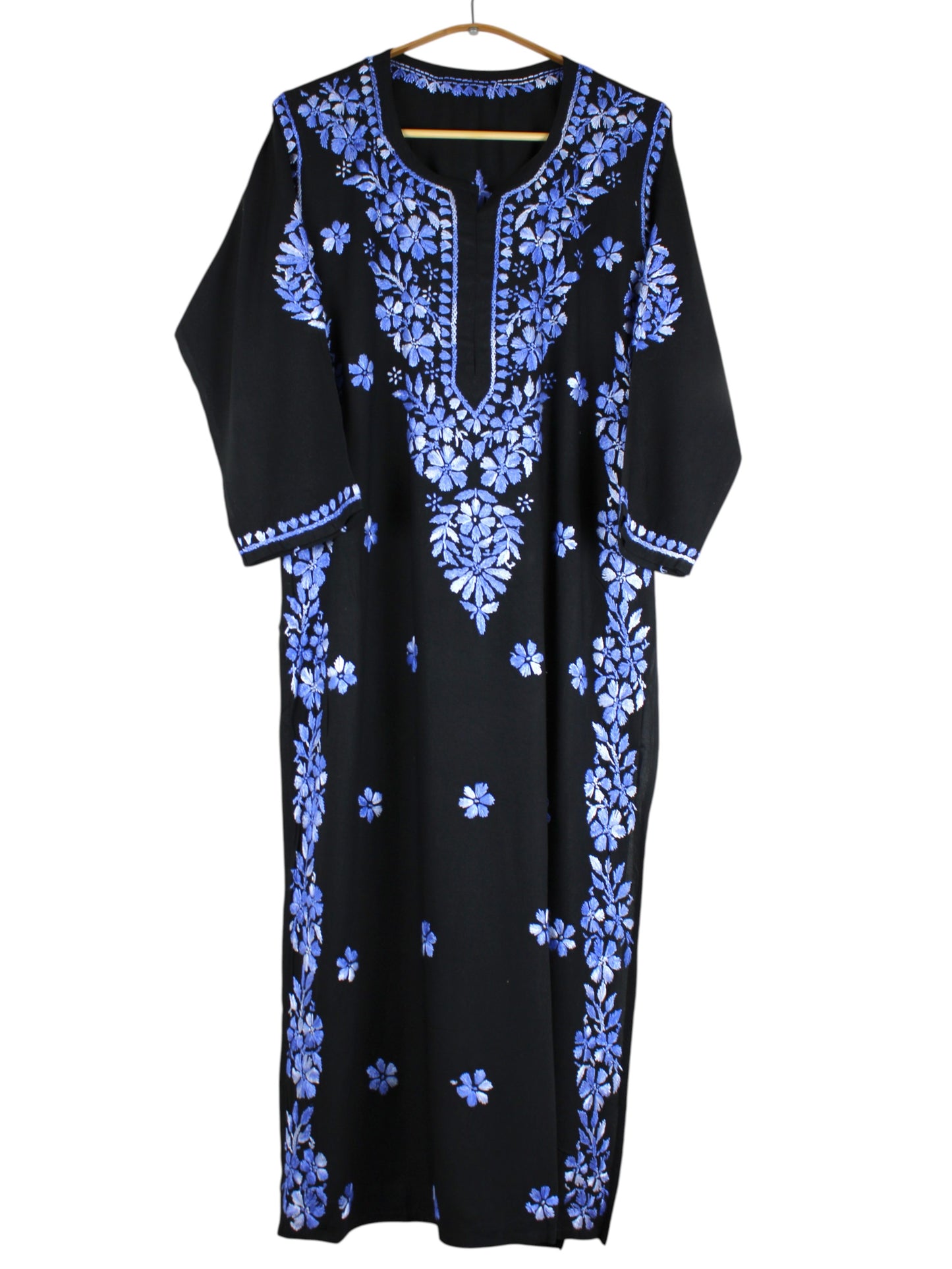 RIYA BLACK & POWDER BLUE RAYON KURTA SET