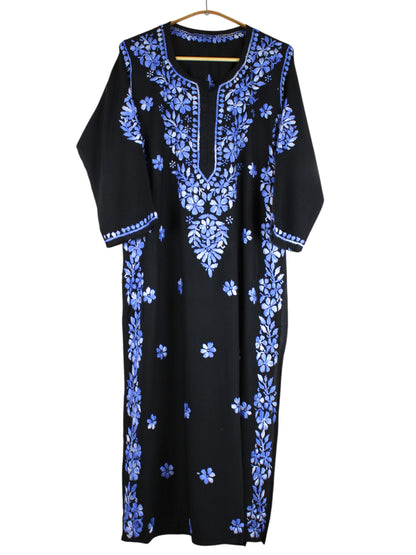 RIYA BLACK & POWDER BLUE RAYON KURTA SET