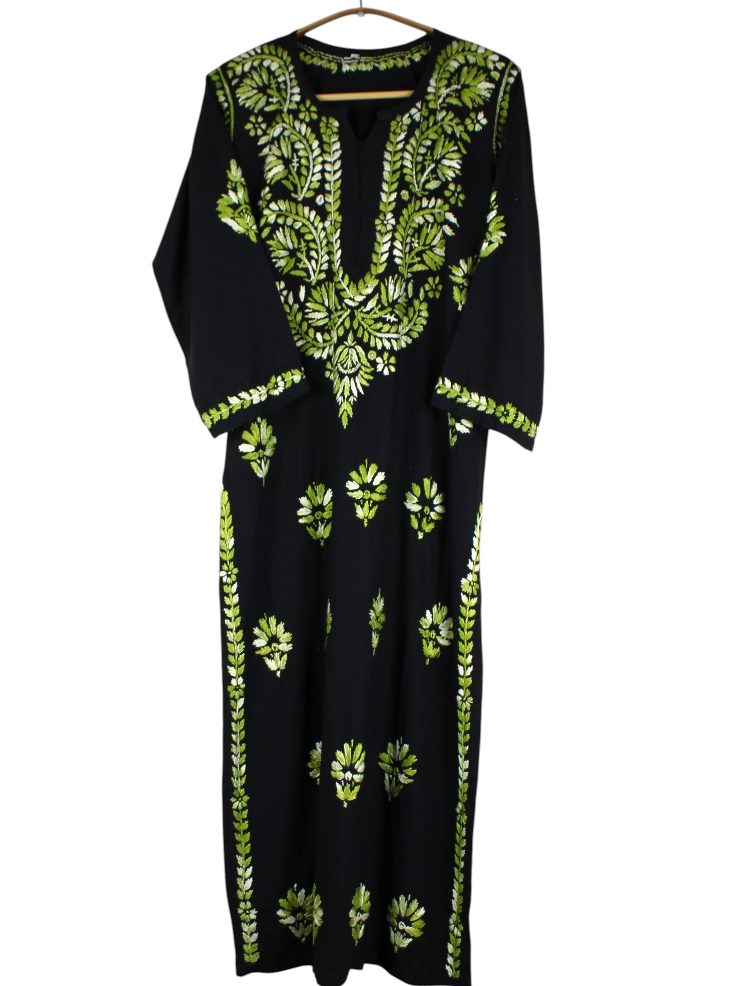 RIVYA BLACK & GREEN RAYON KURTA SET