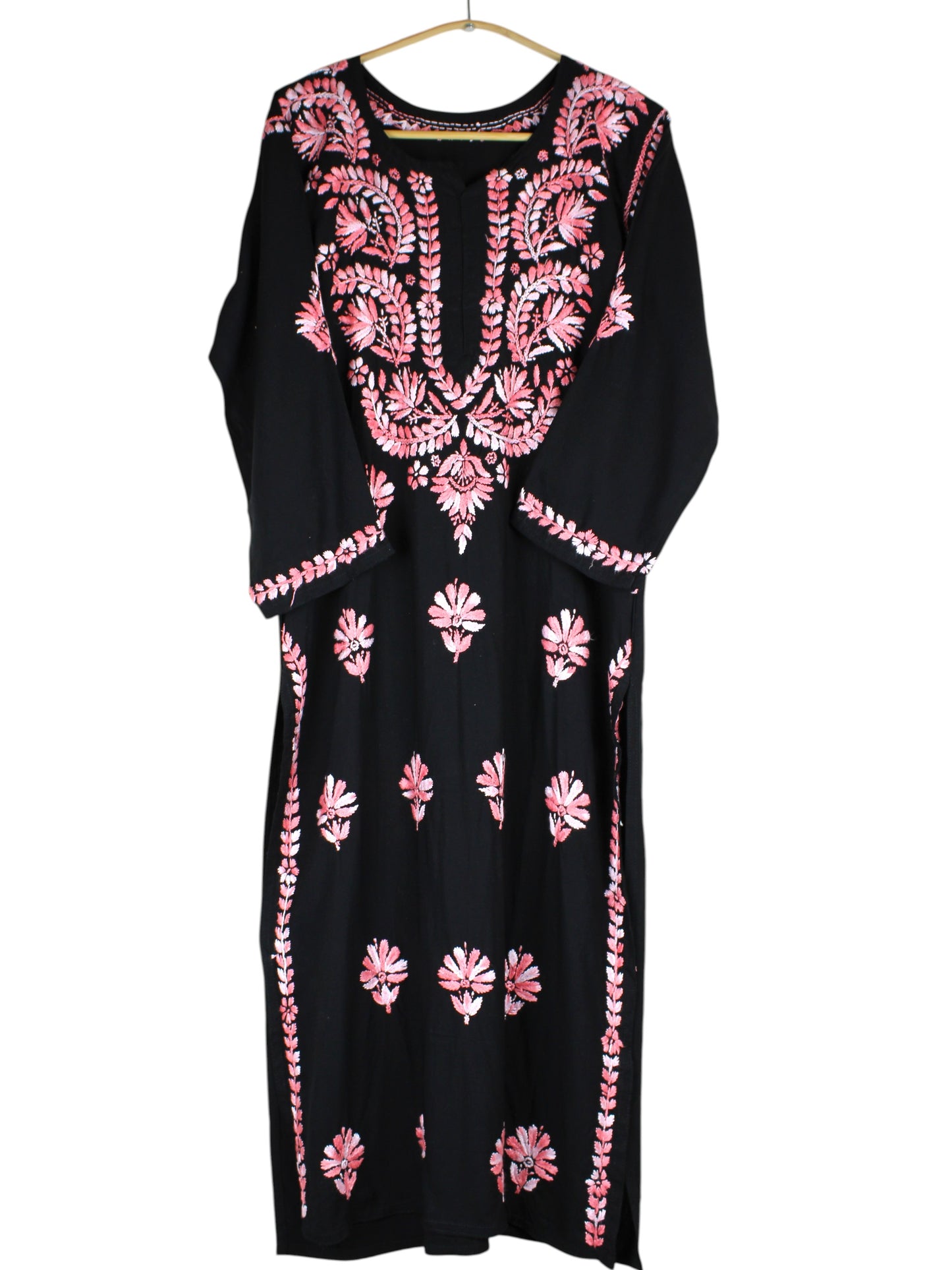 RIVYA BLACK & DUSTY PINK RAYON KURTA SET