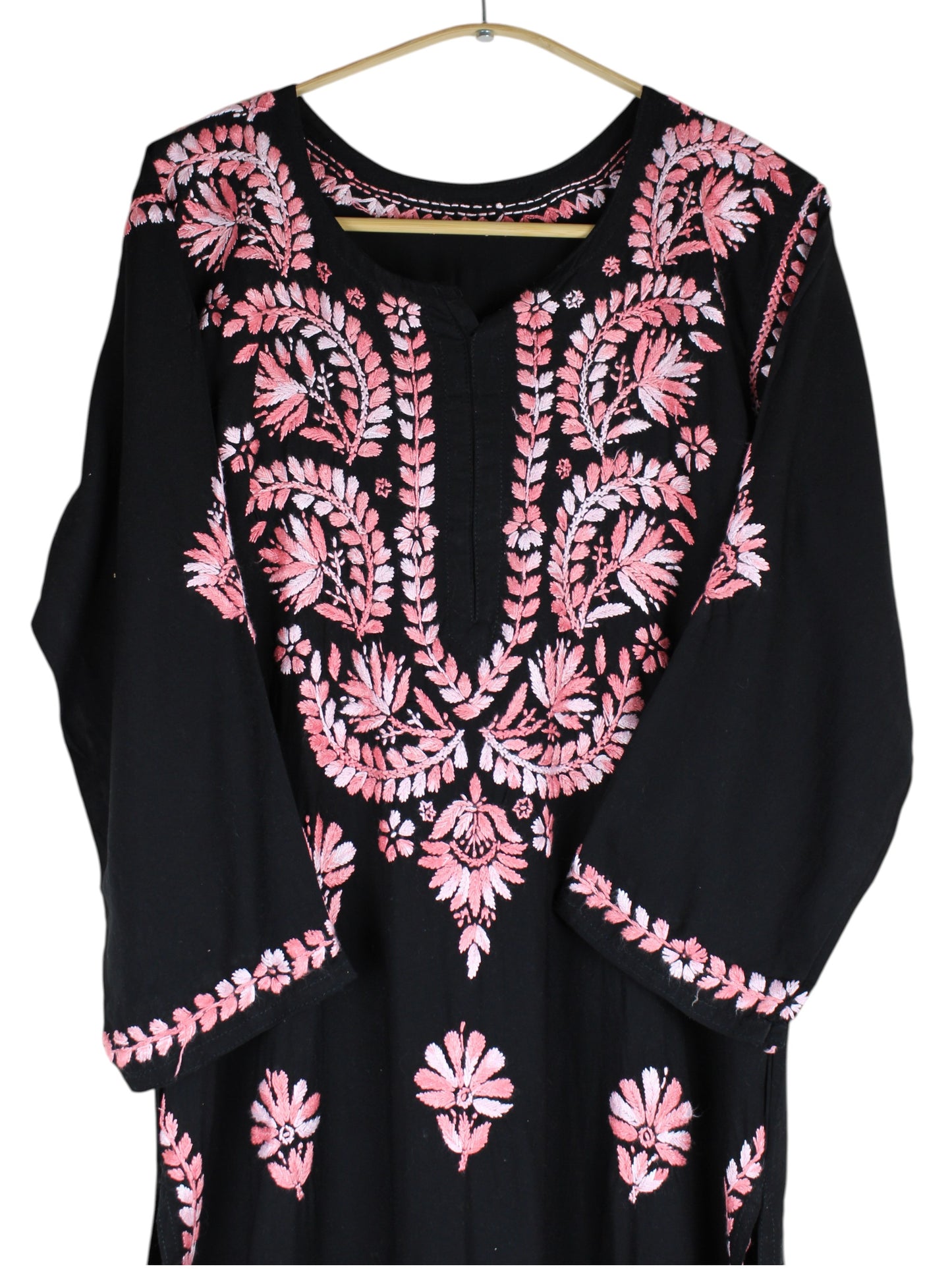 RIVYA BLACK & DUSTY PINK RAYON KURTA SET