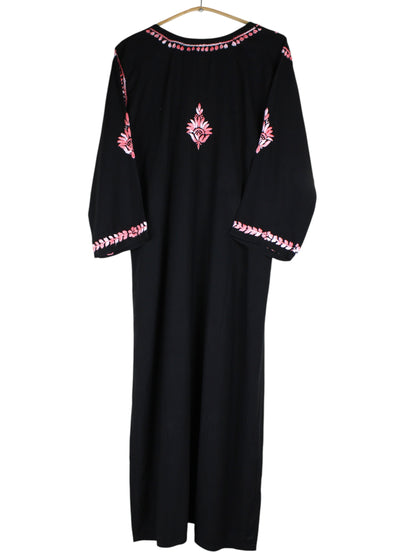 RIVYA BLACK & DUSTY PINK RAYON KURTA SET
