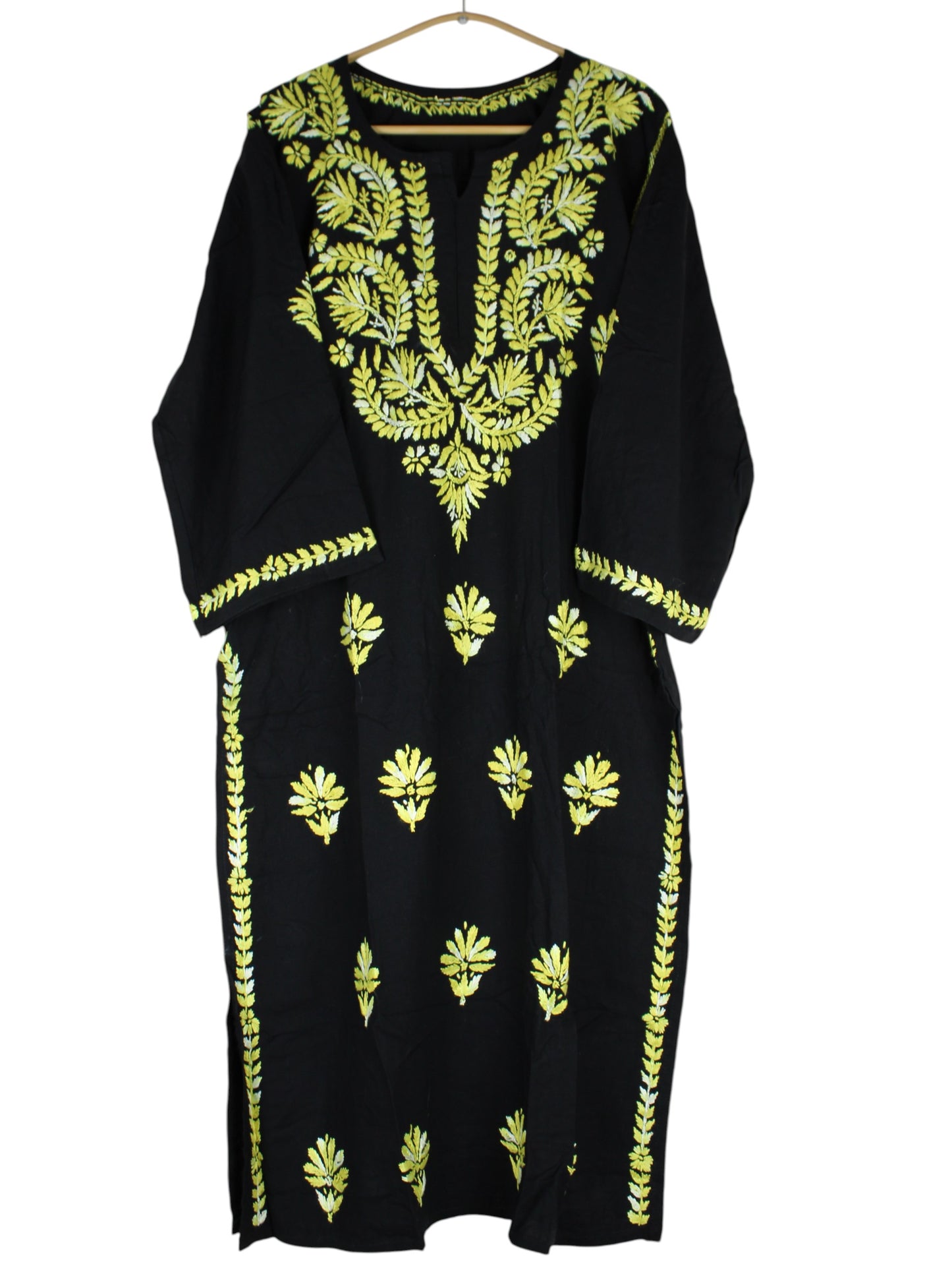 RIVYA BLACK & YELLOW RAYON KURTA SET