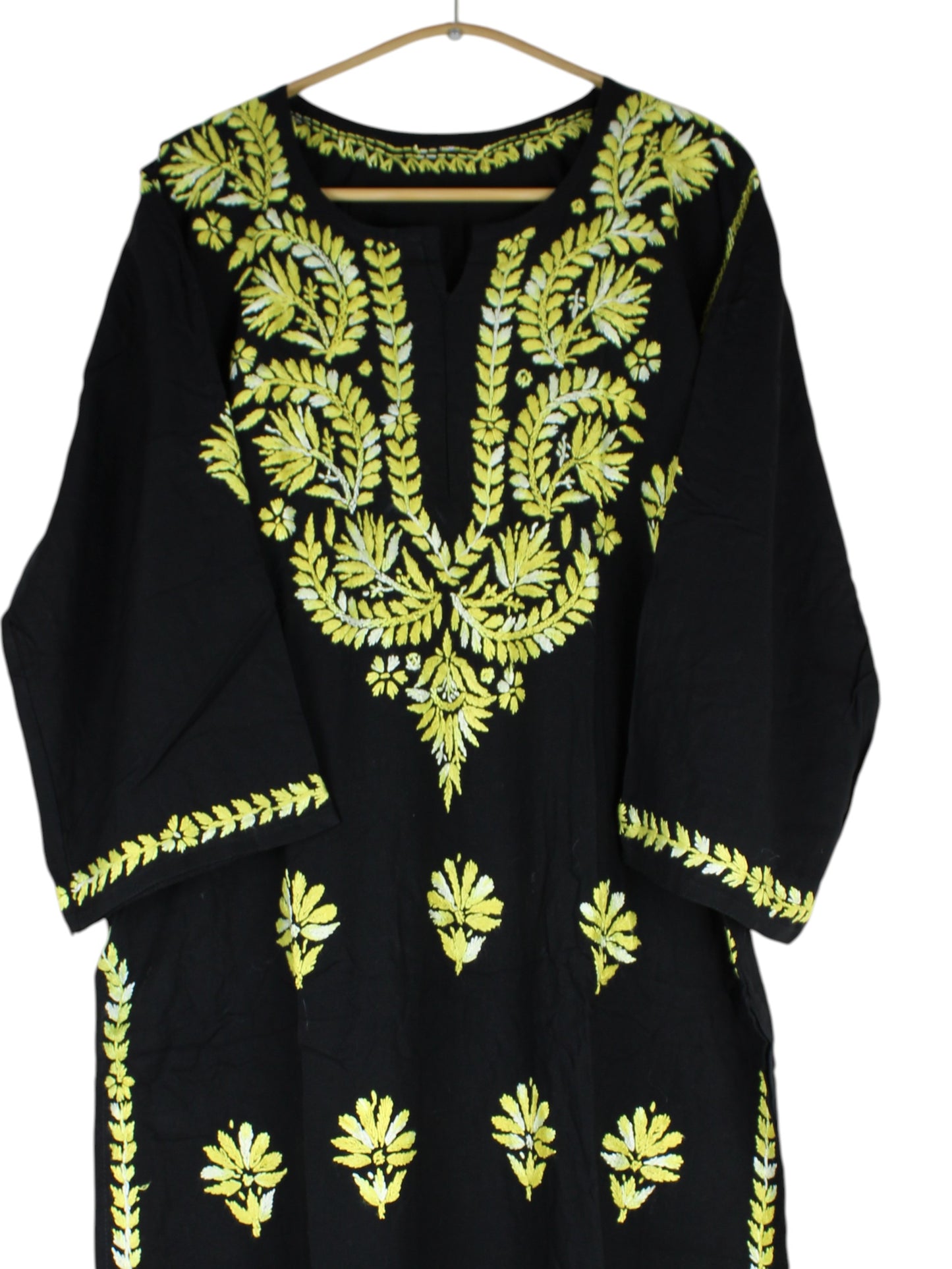 RIVYA BLACK & YELLOW RAYON KURTA SET