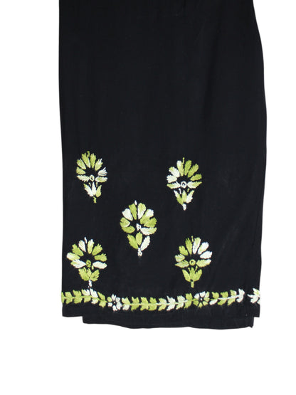 RIVYA BLACK & GREEN RAYON KURTA SET