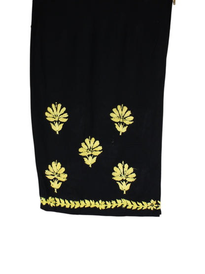 RIVYA BLACK & YELLOW RAYON KURTA SET