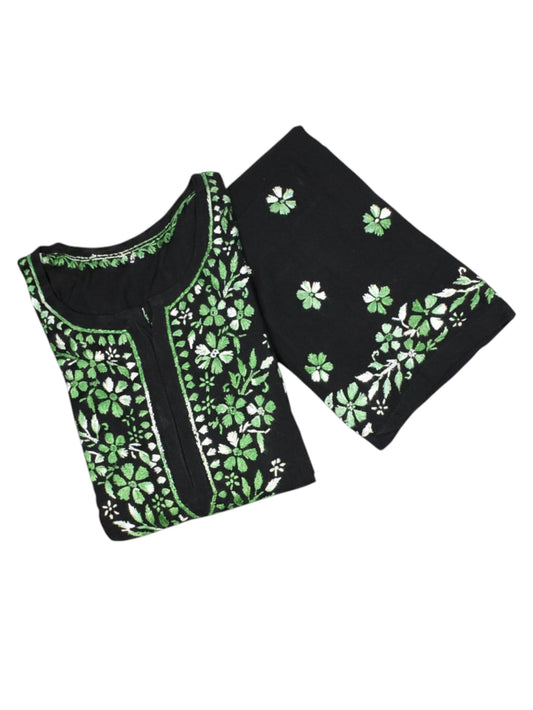 RIYA BLACK & MINT GREEN RAYON KURTA SET