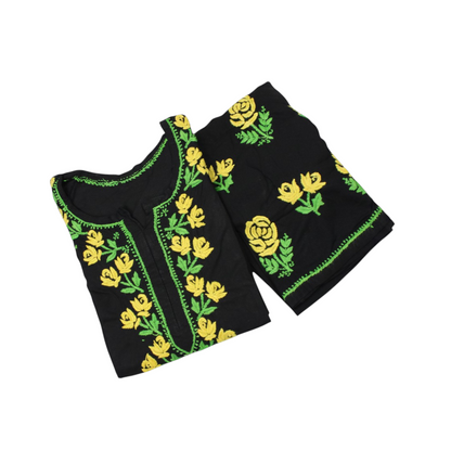 MERINA BLACK & YELLOW PREMIUM RAYON KURTA SET