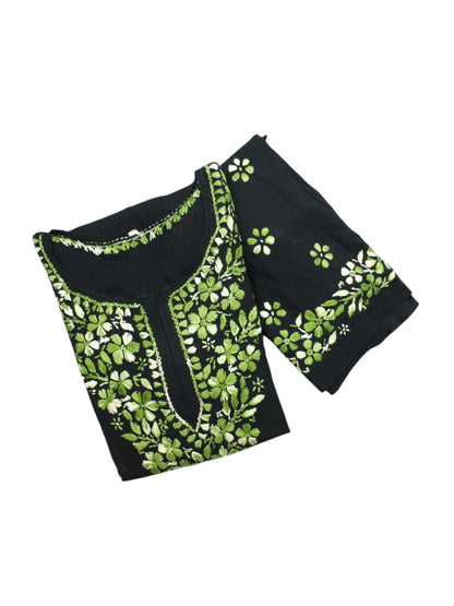 RIYA BLACK & GREEN RAYON KURTA SET