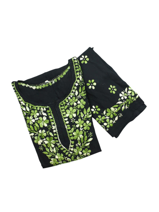 RIYA BLACK & GREEN RAYON KURTA SET
