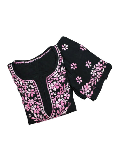 RIYA BLACK & PINK RAYON KURTA SET