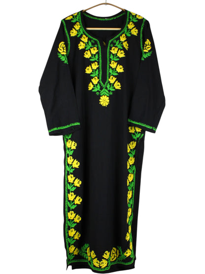 MERINA BLACK & YELLOW PREMIUM RAYON KURTA SET