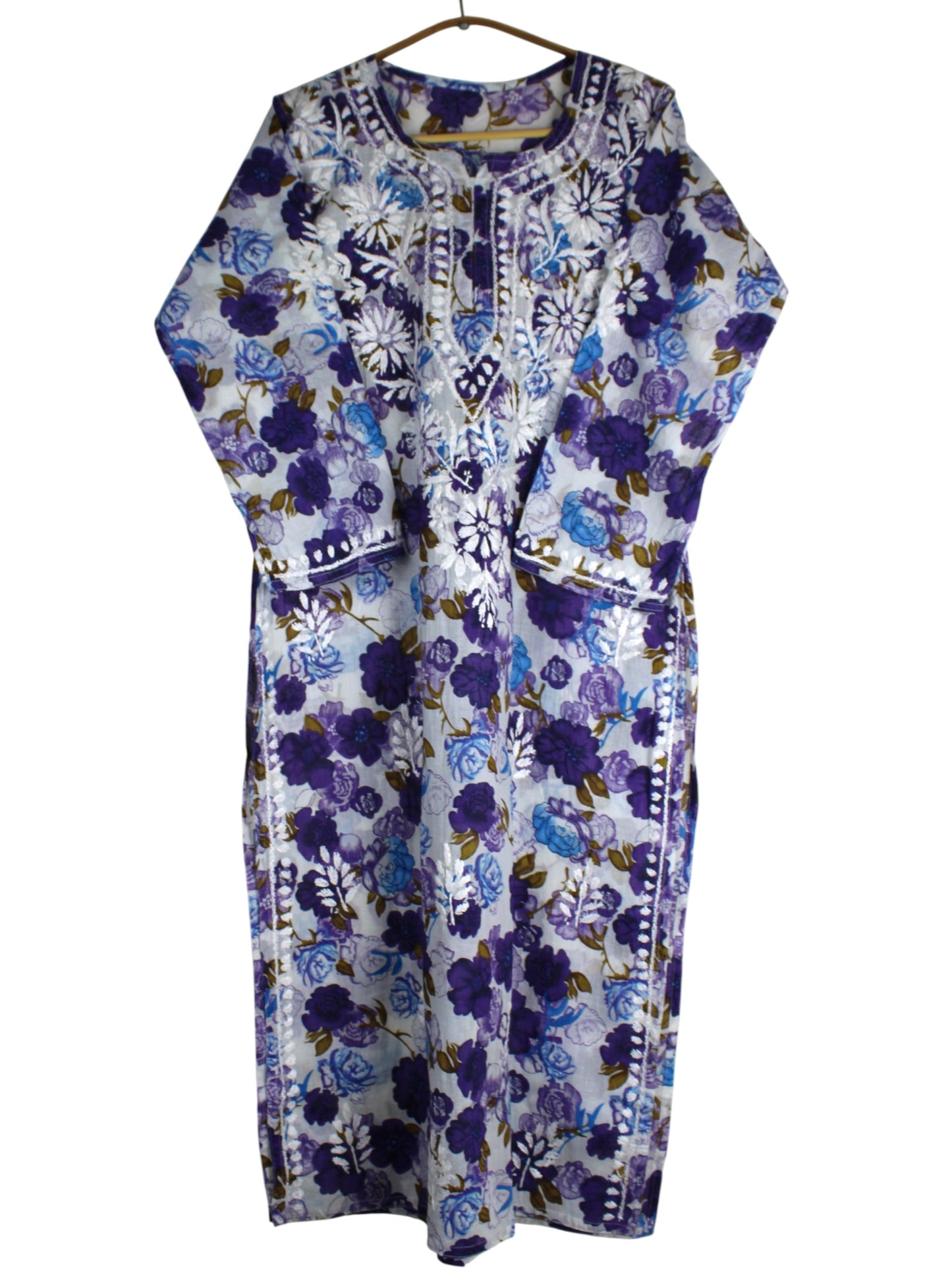 AMEERA PURPLE MULMUL PRINTED LONG KURTA