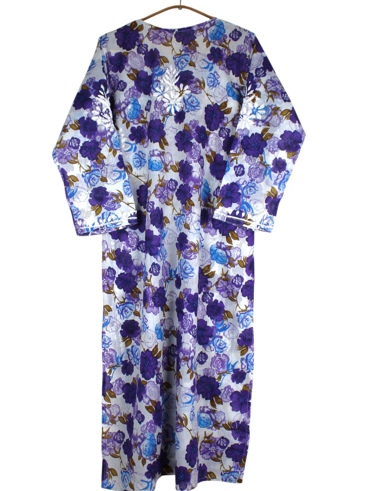 AMEERA PURPLE MULMUL PRINTED LONG KURTA
