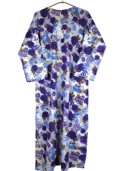 AMEERA PURPLE MULMUL PRINTED LONG KURTA