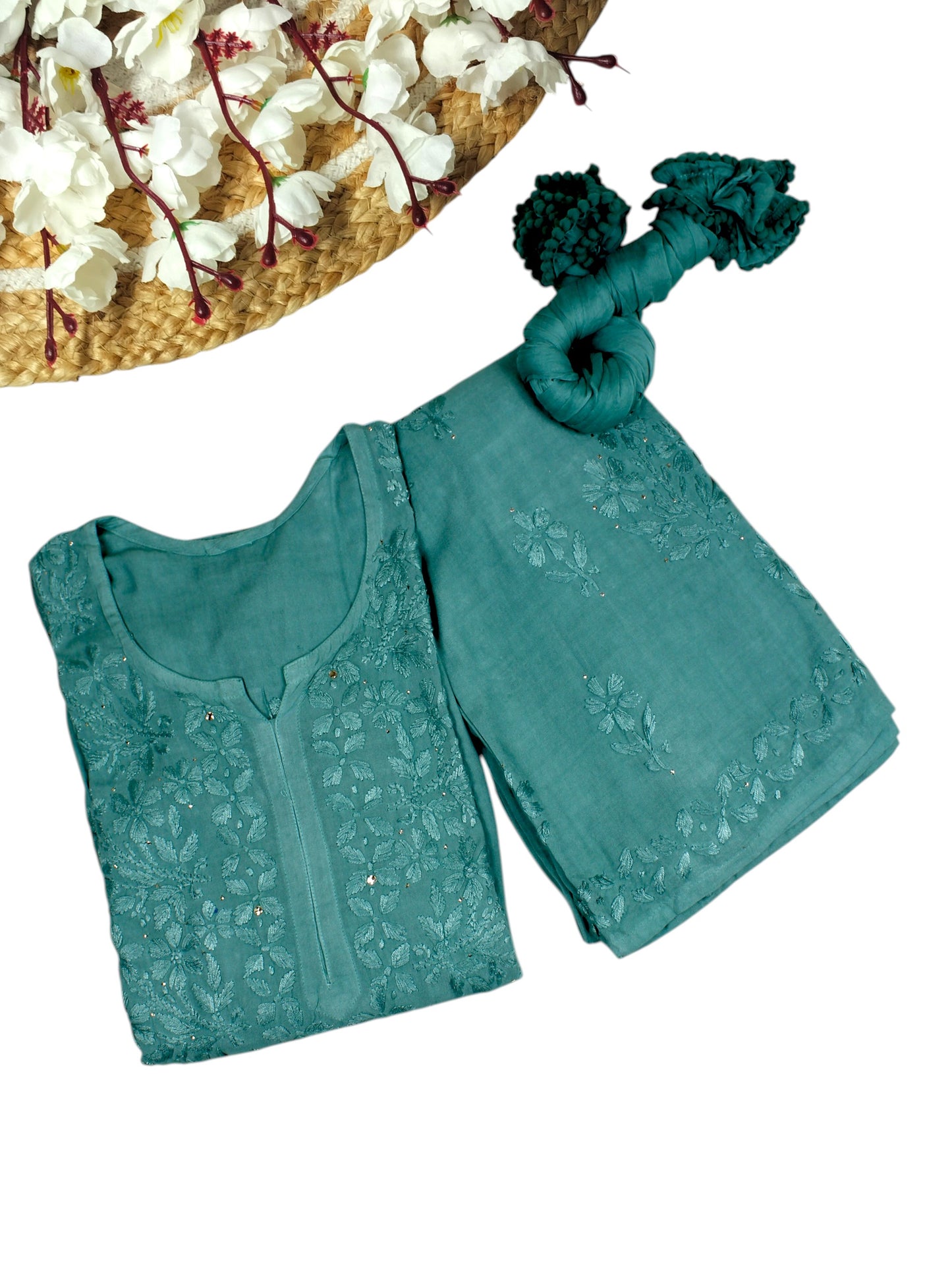 RUHAIRA SEA GREEN RAYON KURTA SET