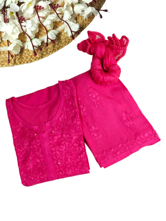 RUHAIRA RANI PINK RAYON KURTA SET