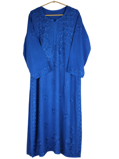 RUHAIRA ROYAL BLUE RAYON KURTA SET