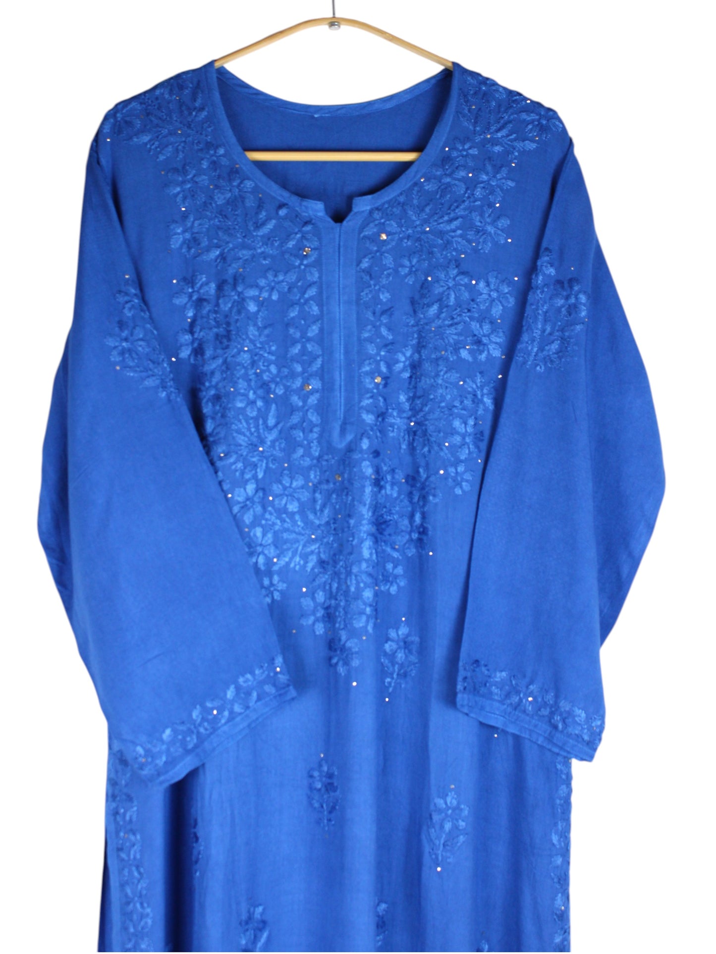 RUHAIRA ROYAL BLUE RAYON KURTA SET