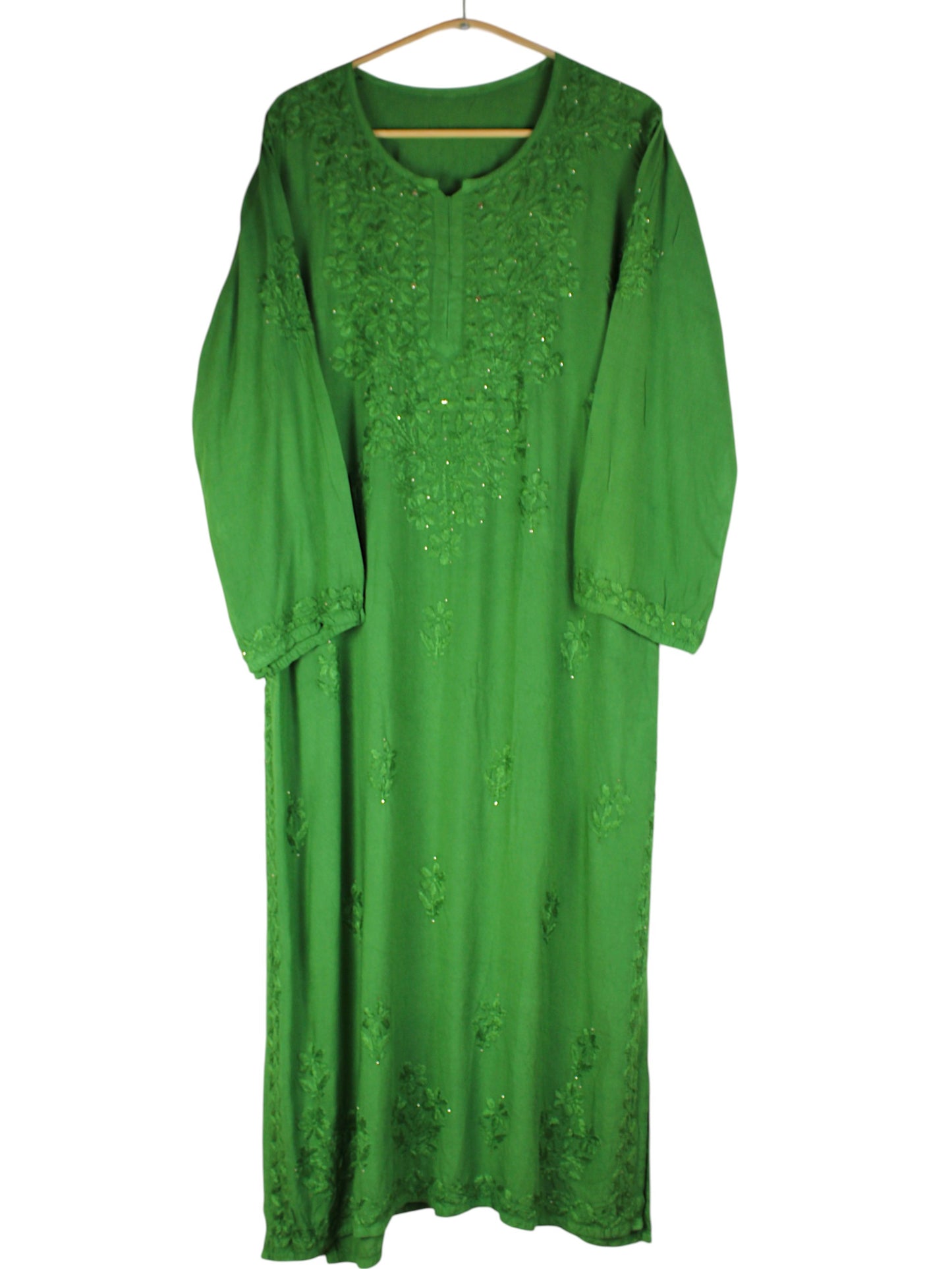 RUHAIRA LEAF GREEN RAYON KURTA SET