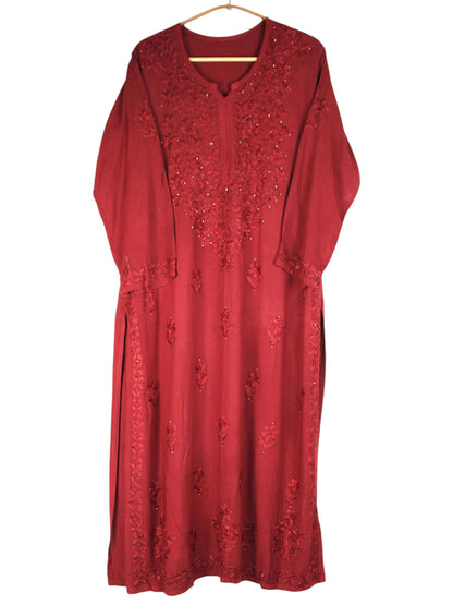 RUHAIRA RUBY RED RAYON KURTA SET