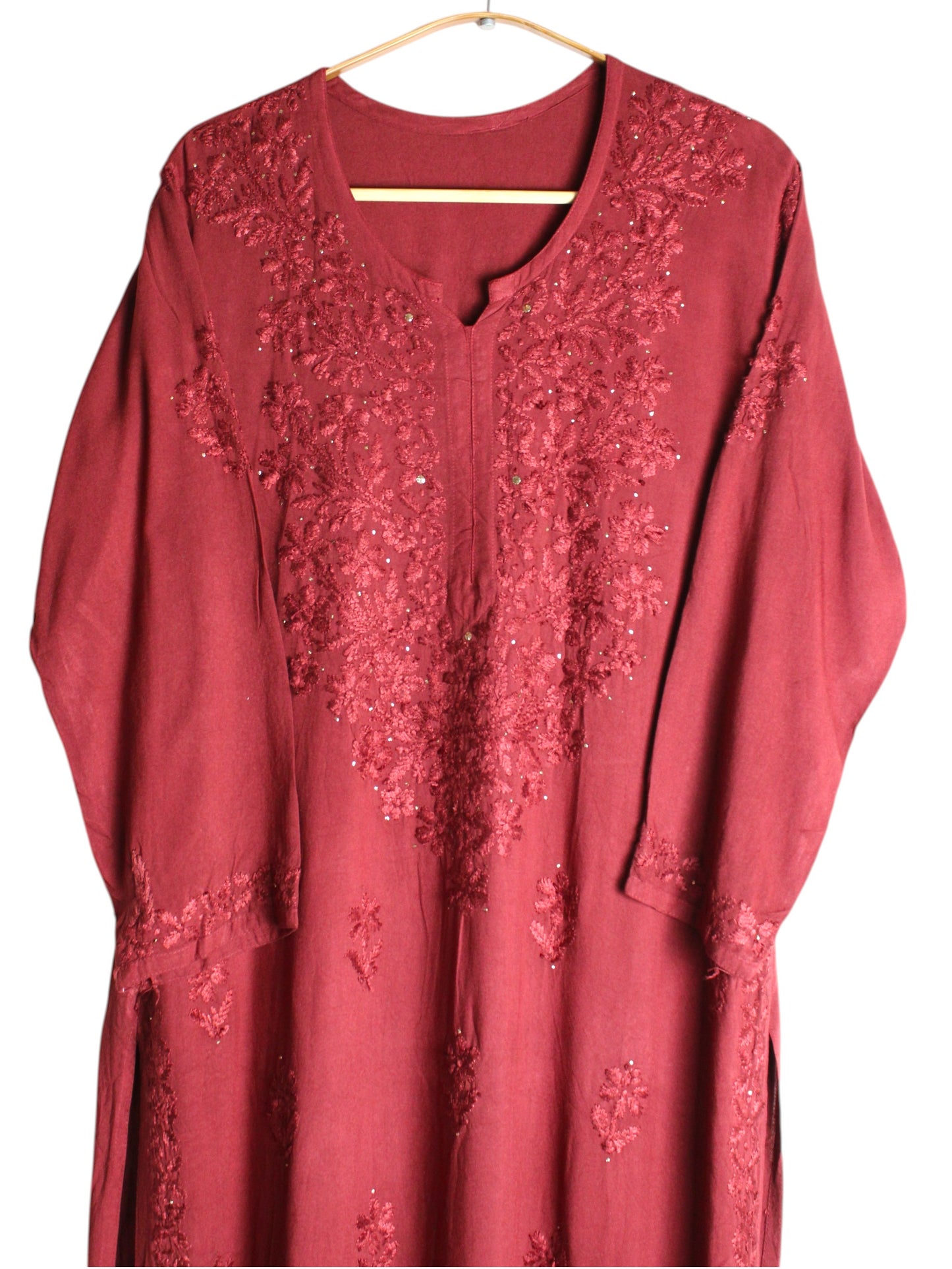 RUHAIRA RUBY RED RAYON KURTA SET