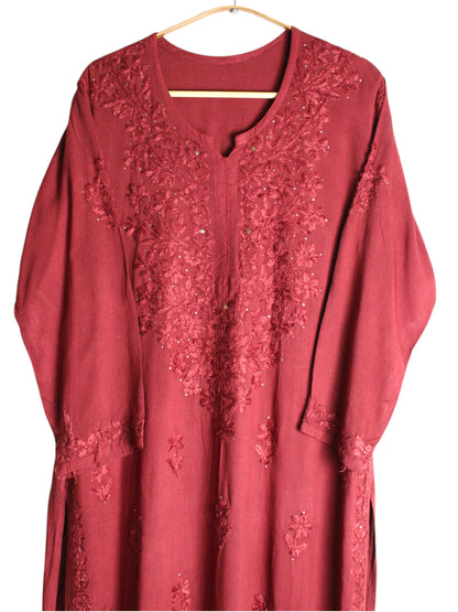RUHAIRA RUBY RED RAYON KURTA SET