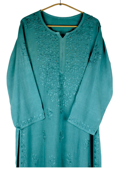 RUHAIRA SEA GREEN RAYON KURTA SET