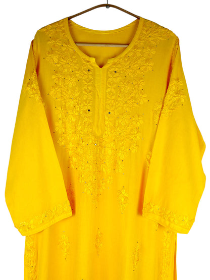 RUHAIRA YELLOW RAYON KURTA SET