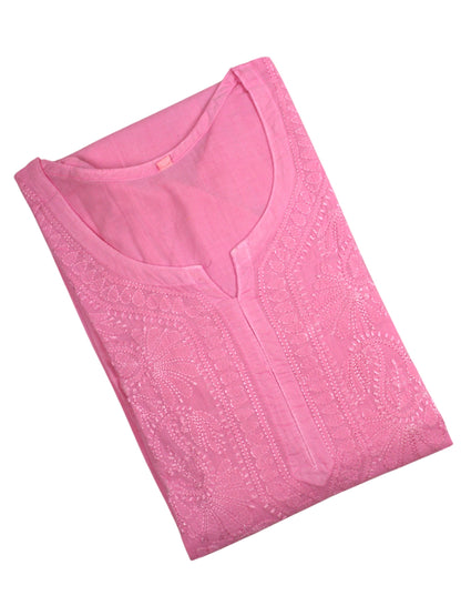 SAFA PINK COTTON LONG KURTA