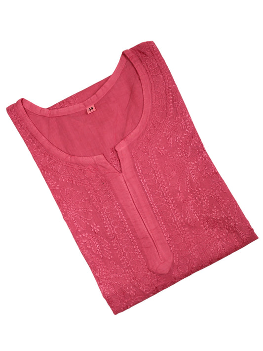 SAFA ROSE PINK COTTON LONG KURTA