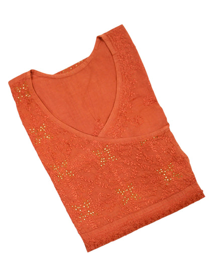 HALA RUST ANGRAKHA COTTON LONG KURTA